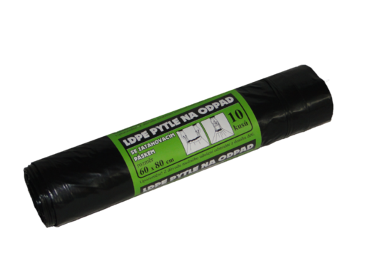 LDPE pytle v roli zatahovací 600*800/0,04mm černý(10 ks na roli)