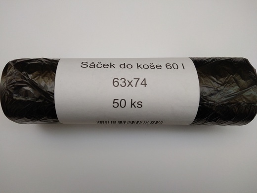 MI sáček role 630*740/0,007 černý 60 l (50 ks v balení)